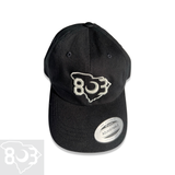 803 Yupoong Black Adjustable Cleanup Hat