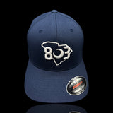 803 Flexfit 6277 Navy Fitted Cotton hat