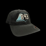 843 Lowcountry Flexfit Washed Black Fitted Cleanup Hat