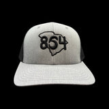 864 Richardson 112 Heather Gray Black Trucker Hat
