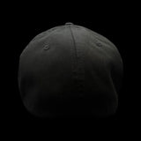 803 Flexfit XXL Black fitted cotton hat (2 logo colors)