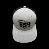 864 Richardson 112 Heather Gray Black Trucker Hat