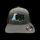 843 Lowcountry Flexfit Charcoal Black Fitted Trucker Hat