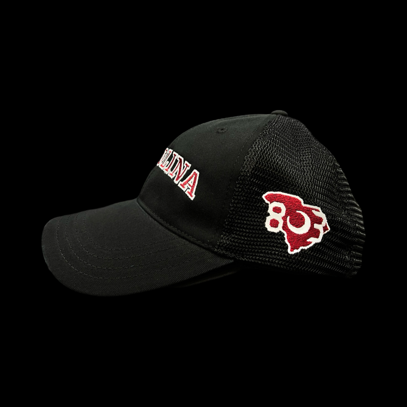 803 Richardson 111 Relaxed Carolina Black Trucker Hat
