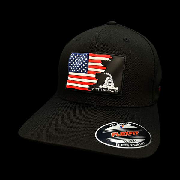 Flexfit 6277 XXL Don’t Tread On Me 3D Waving Flag Fitted Cotton Hat