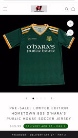 PRE-SALE: Limited Edition Hometown 803 O'Hara's Public House Soccer Jersey