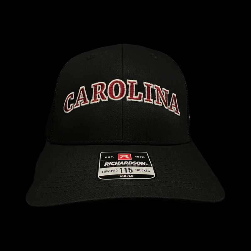 Richardson 115 Lowpro Carolina Black Trucker Hat