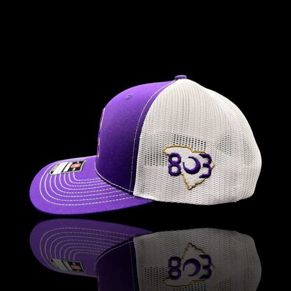 Batesburg-Leesville 803 Purple White Trucker Hat