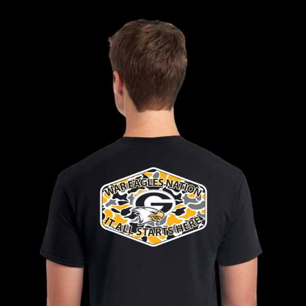 It All Starts Here GCA War Eagles 803 Camo Tee