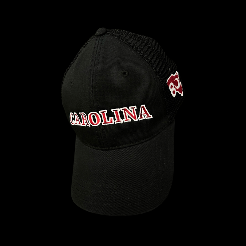 803 Richardson 111 Relaxed Carolina Black Trucker Hat