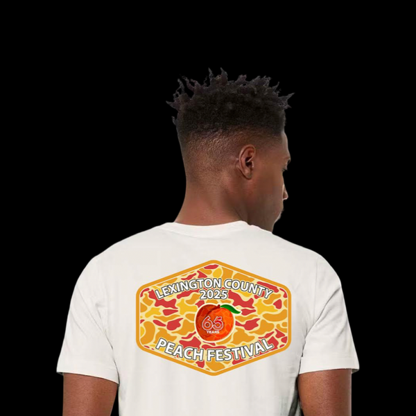 PRE-SALE: 65th Anniversary Peach Festival Camo Vintage White Cotton T-Shirt