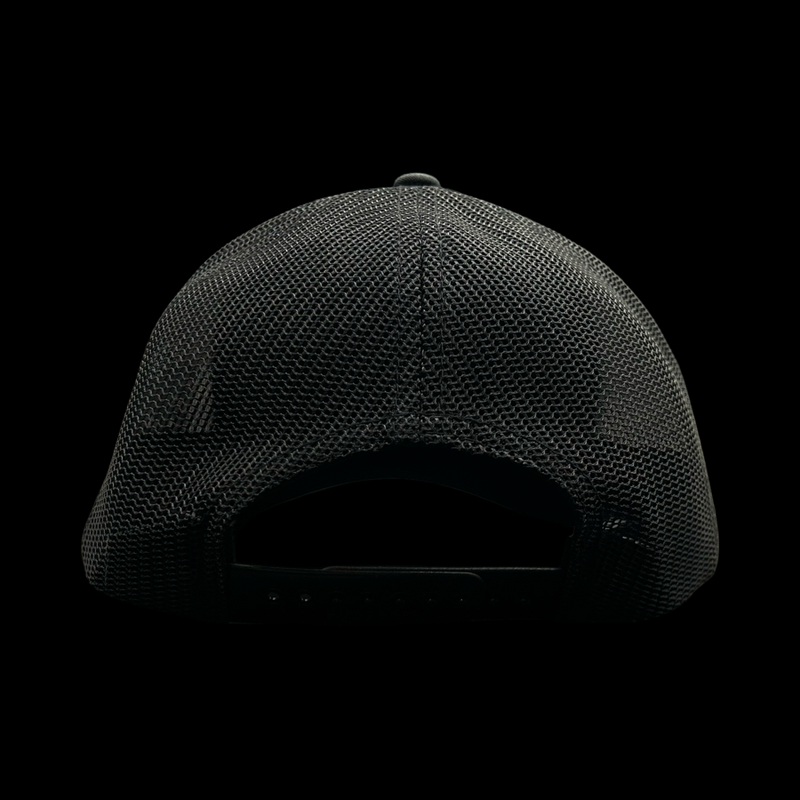 Richardson 112 3D Palmetto Moon Waving Black Performance Trucker Hat