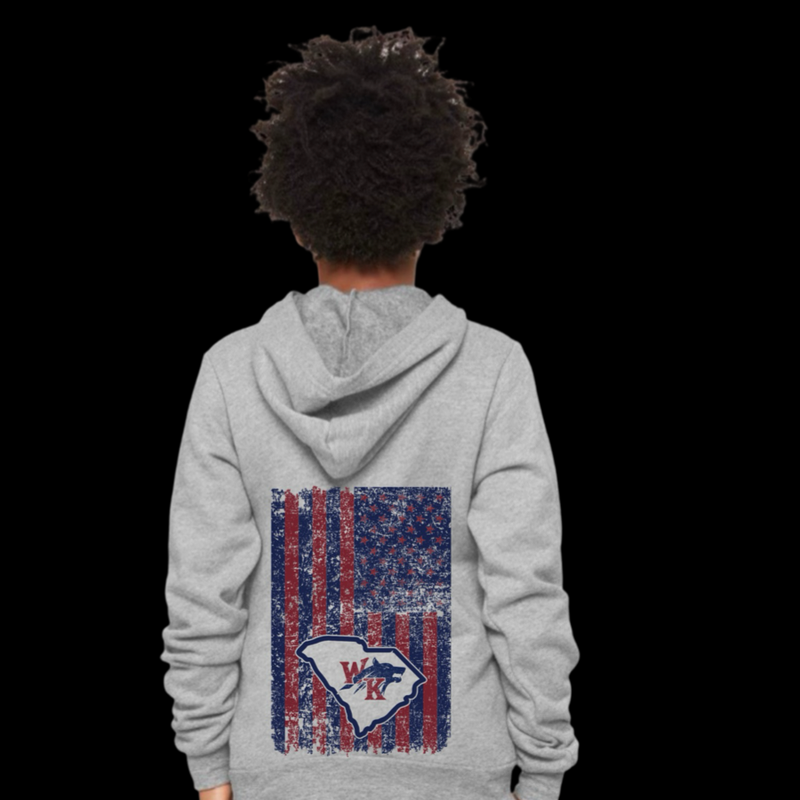 White Knoll T-Wolves YOUTH Special Edition Distressed Flag Hoodie