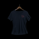Hometown Rooster Black & Garnet 803 Ladies Premium Cotton Blend Vneck Tee