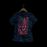 Hometown Rooster Black & Garnet 803 Ladies Premium Cotton Blend Vneck Tee