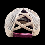 Carolina 803 Garnet Pony Tail Criss Cross Relaxed Trucker Hat