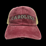 Carolina 803 Garnet Pony Tail Criss Cross Relaxed Trucker Hat