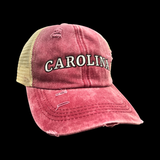 Carolina 803 Garnet Pony Tail Criss Cross Relaxed Trucker Hat