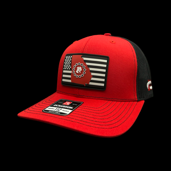 Richardson 112 Hometown GA Football Red Black Performance Trucker Hat