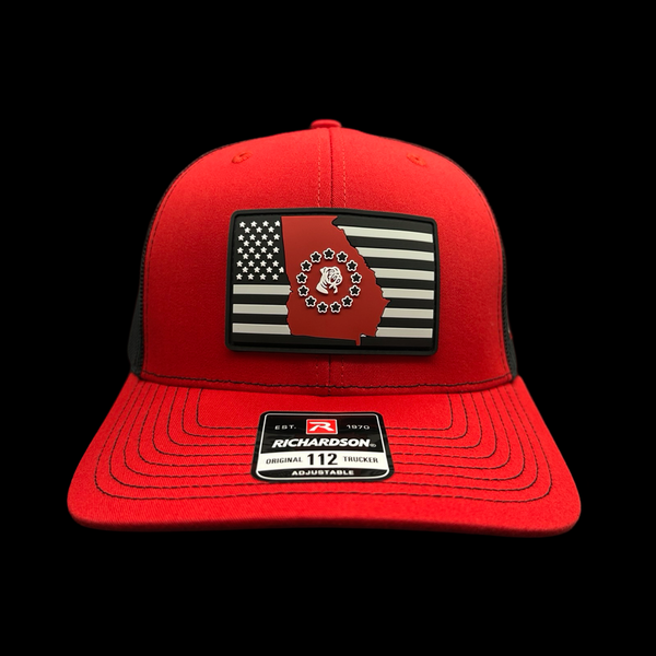 Richardson 112 Hometown GA Football Red Black Performance Trucker Hat