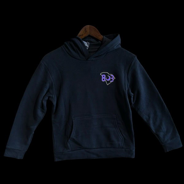 Youth Batesburg-Leesville Panthers Midnight 803 Special Edition Unisex Distressed Flag Fleece Hoodie