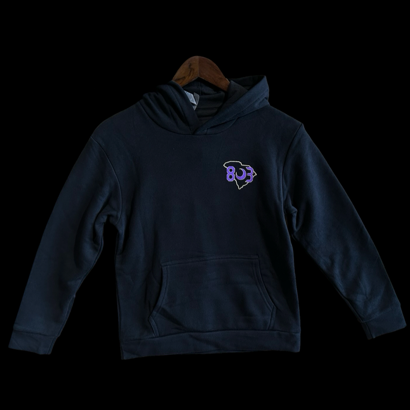 Youth Batesburg-Leesville Panthers Midnight 803 Special Edition Unisex Distressed Flag Fleece Hoodie