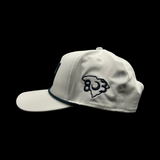Richardson 258 Rope White Palmetto Moon Navy Performance PVC Patch Trucker Hat