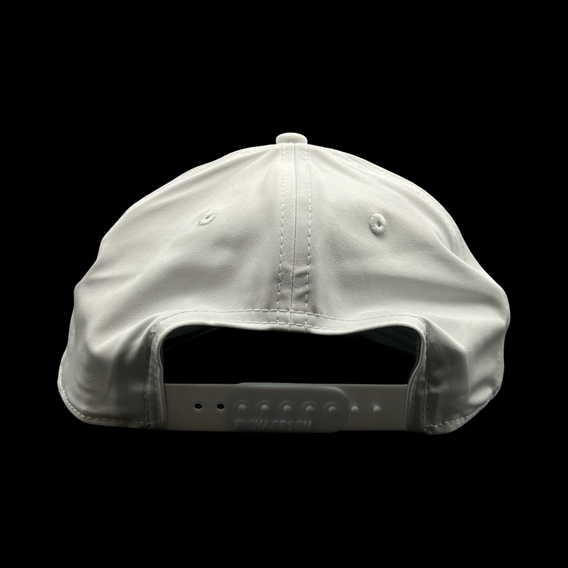 Richardson 258 Rope White Palmetto Moon Navy Performance PVC Patch Trucker Hat