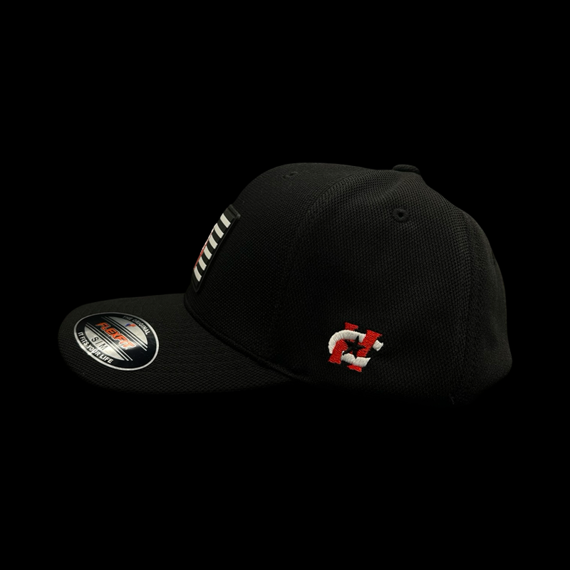 Flexfit 6597 Cool & Dry Black Fitted GA Football Performance Hat