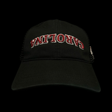 803 Richardson Inverted 3D Carolina Black Relaxed Trucker Hat