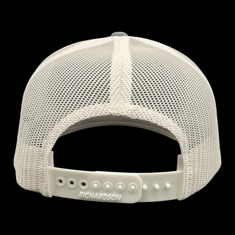 Richardson Heather Grey White Performance PVC Patch Trucker Hat