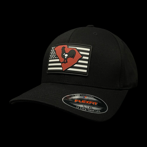 Flexfit Carolina Hometown Rooster Black Performance Fitted Cotton Hat