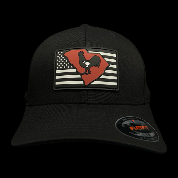 Flexfit Carolina Hometown Rooster Black Performance Fitted Cotton Hat