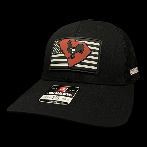 Richardson 115 Hometown Rooster Black Performance Low Profile Trucker Hat