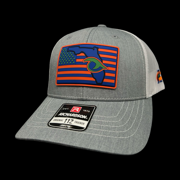 Richardson 112 Heather Gray White FL Youth Performance Trucker Hat