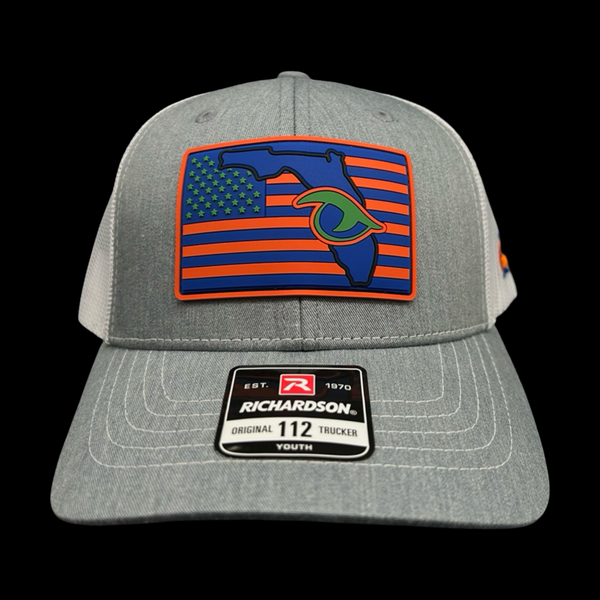 Richardson 112 Heather Gray White FL Youth Performance Trucker Hat