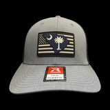 Richardson Flexfit Heather Navy Performance PVC Patch Patriotic Fitted Trucker Hat
