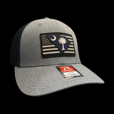 Richardson Flexfit Heather Navy Performance PVC Patch Patriotic Fitted Trucker Hat