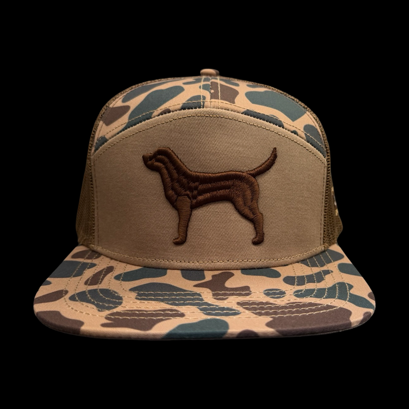 Lost Dog Oldscool Chocolate Camo 7 Panel Flatbill Hat