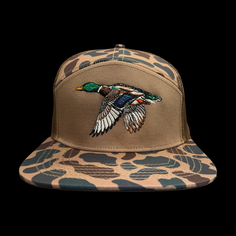 Lost Duck Oldscool Chocolate Camo 7 Panel Flatbill Hat