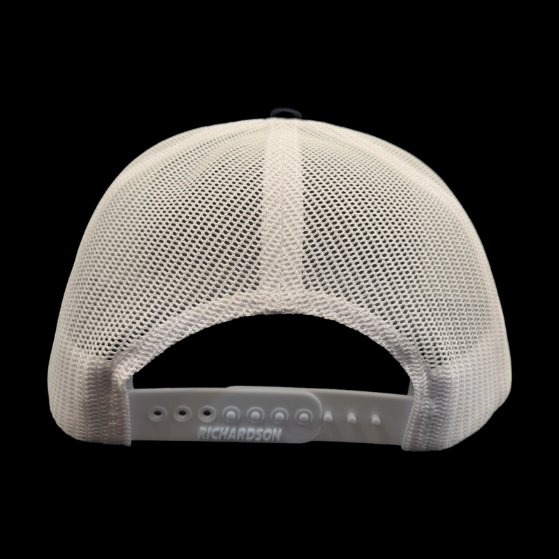 Richardson 112 Navy White Embroidered Fishing Old Glory Patch Trucker Hat