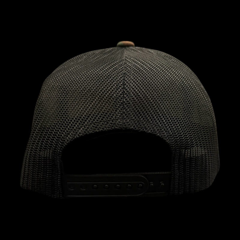 Yupoong Army Camo Palmetto Moon Performance PVC Patch Trucker Hat