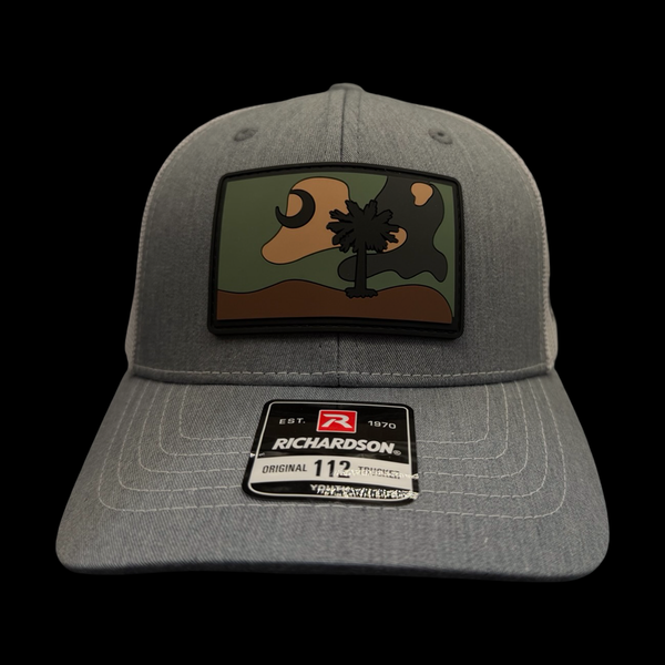 Richardson 112Y Heather White Palmetto Moon Army Camo Patch Youth Trucker Hat