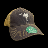 1776 Legacy Navy Khaki Palmetto Moon Relaxed Trucker Hat