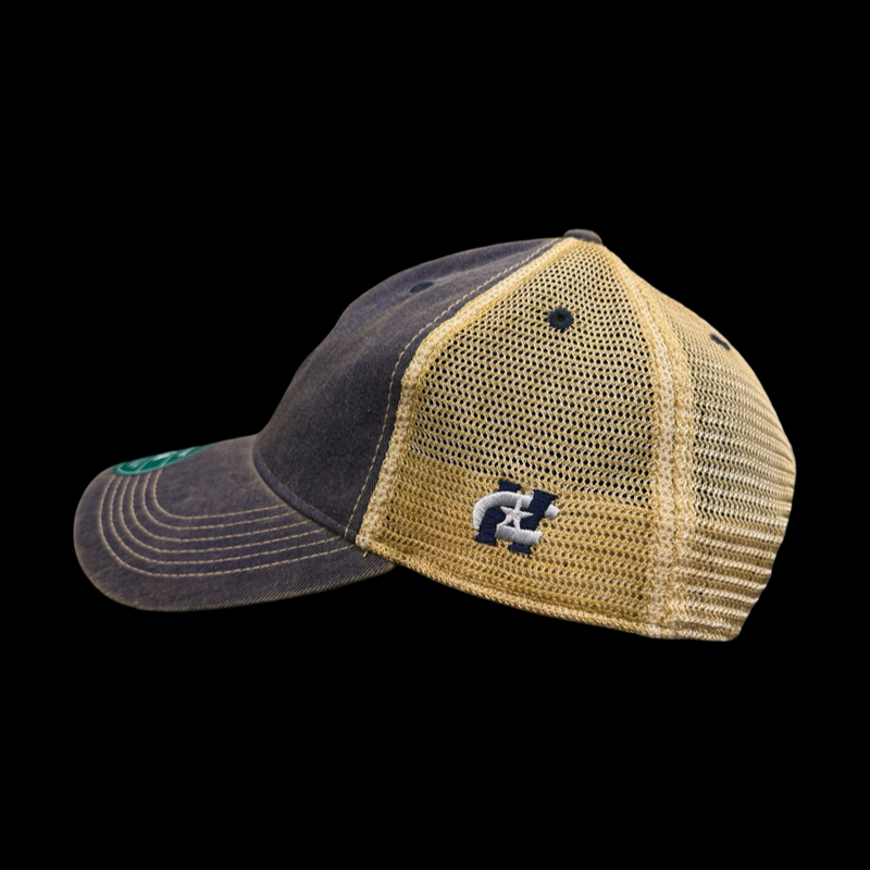 1776 Legacy Navy Khaki Palmetto Moon Relaxed Trucker Hat