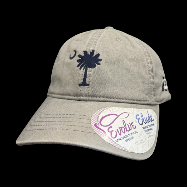 Infinity Palmetto Moon Washed Gray Ladies Concealed Ponytail Hat