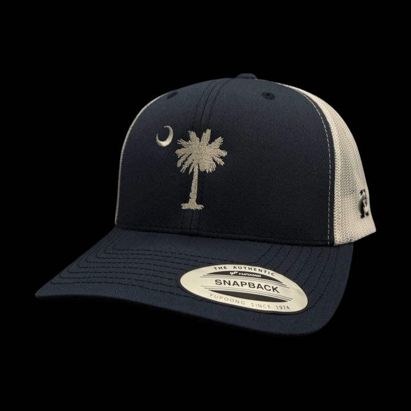Yupoong 1776 SC Palmetto Moon Navy White Trucker Hat