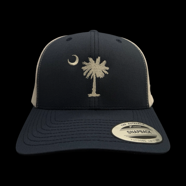 Yupoong 1776 SC Palmetto Moon Navy White Trucker Hat