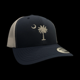Yupoong 1776 SC Palmetto Moon Navy White Trucker Hat