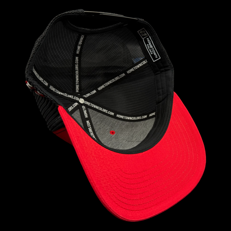 Retro Georgia State GA Richardson 112 Trucker Cap Hat Mesh Snapback Red & Black Richardson 112 Hometown GA Performance Trucker Hat  main image 3